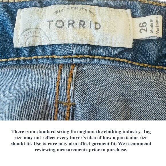 Torrid Womens Distressed Skinny Jeans Blue Stretch Denim Pants Plus Size 26 - Picture 9 of 13